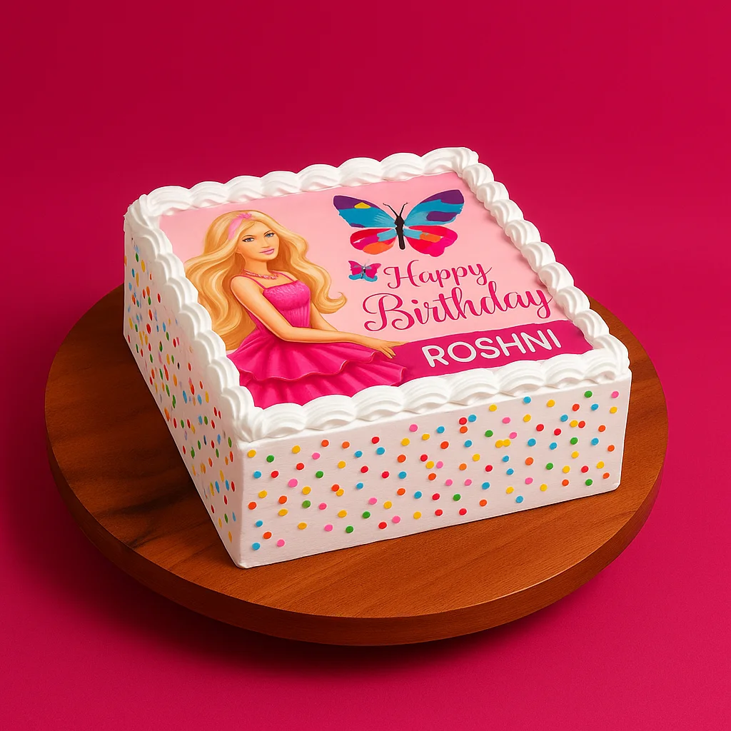 Barbie And Castle Photo Sheet Cake