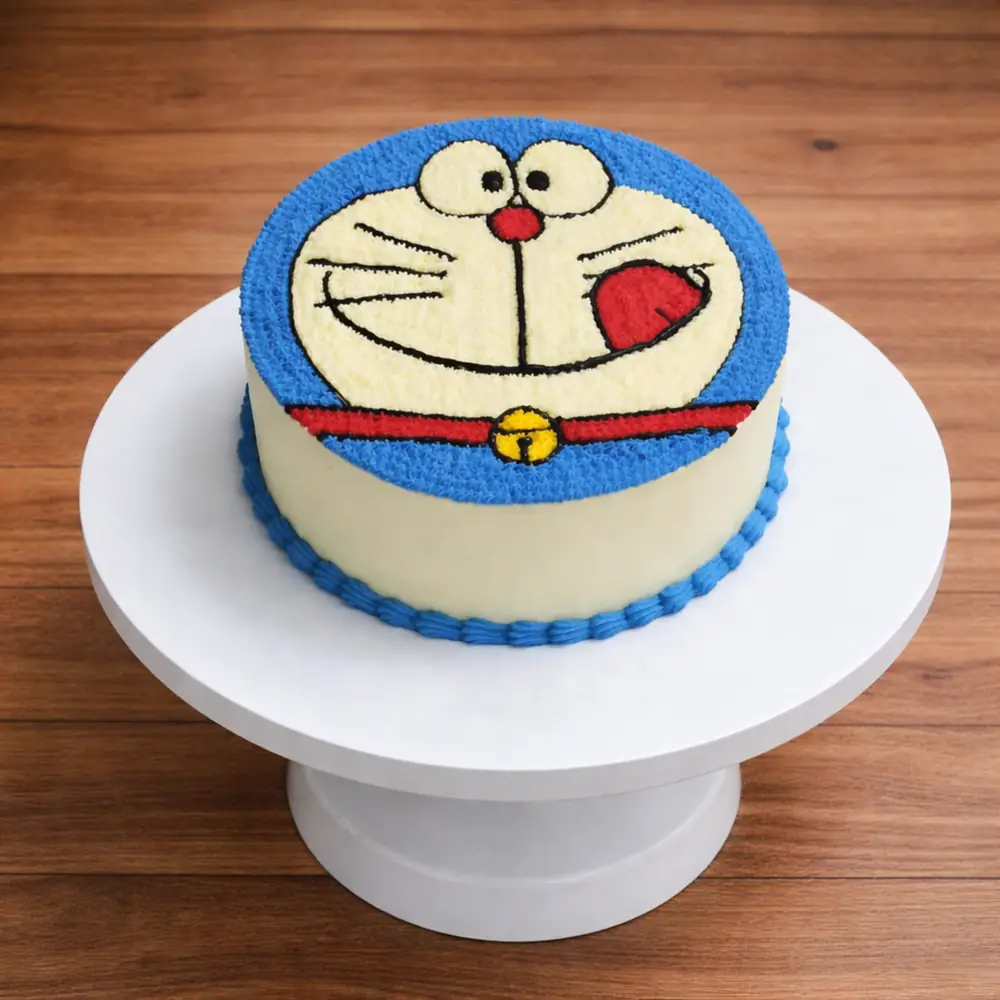 Classic Doraemon Smiling Face Birthday Cake