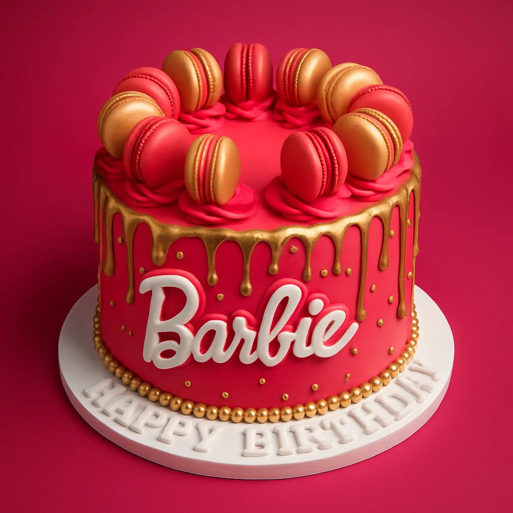 Golden Drip Barbie Cake